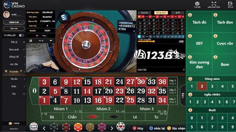 Game Roulette online 123B siêu hấp dẫn