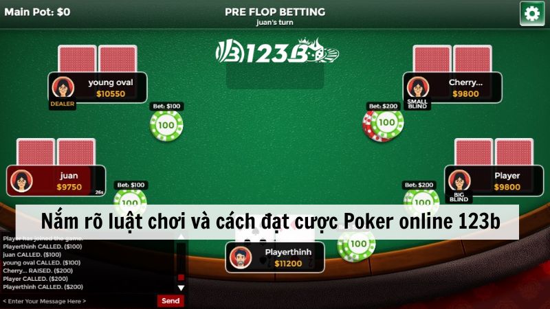 Nắm rõ luật chơi và cách đặt cược Poker online 123b